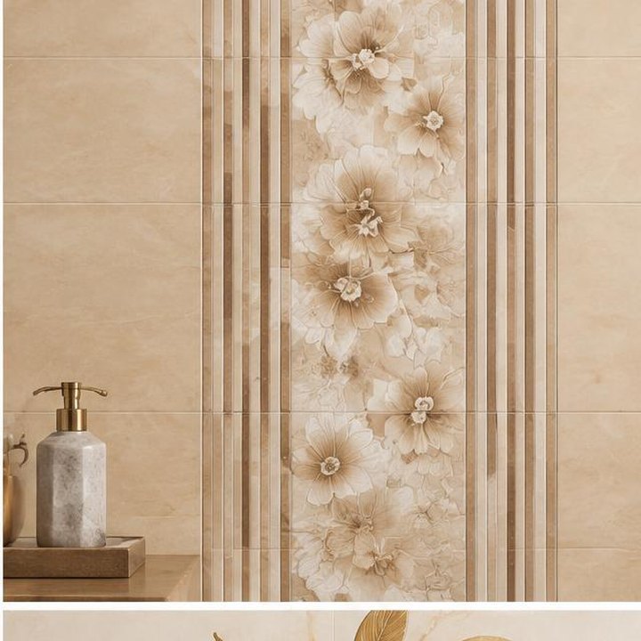 Beige Floral & Stripe collection