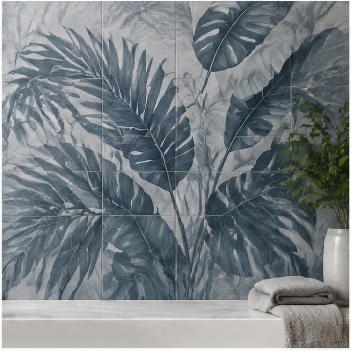 Blue-Grey Tropical Leaf collection