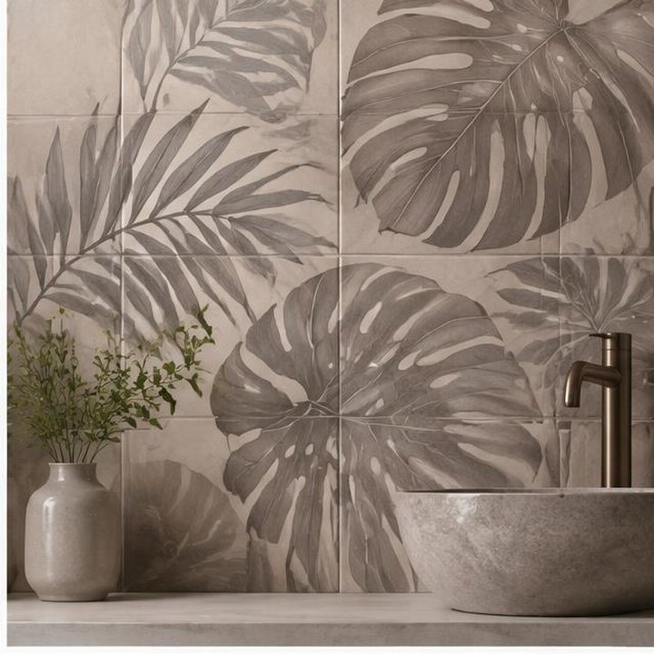 Taupe Tropical Leaf collection