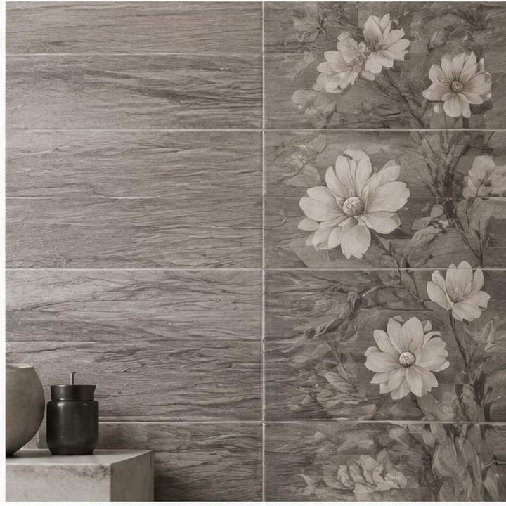 Wood-Grain Grey Floral collection